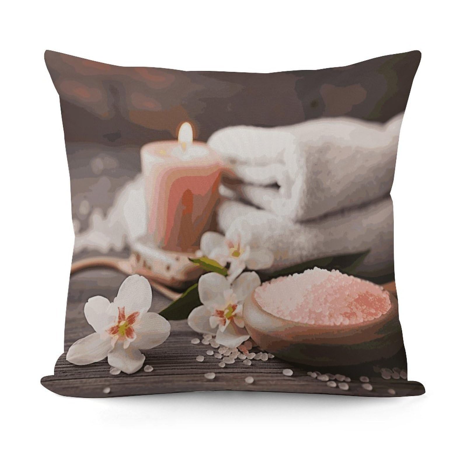 Adfgyerh Style Spa Theme Decorative Pillow Covers, Throw Pillow Covers Soft For All Seasons, Pillowcases For Couch Living Room Sofa Bedroom 18X18 Inch