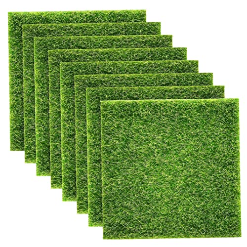 Césped artificial jardín falso césped 15x15cm hada realista realista naturalista para la Navidad fuera de la decoración 8pcs