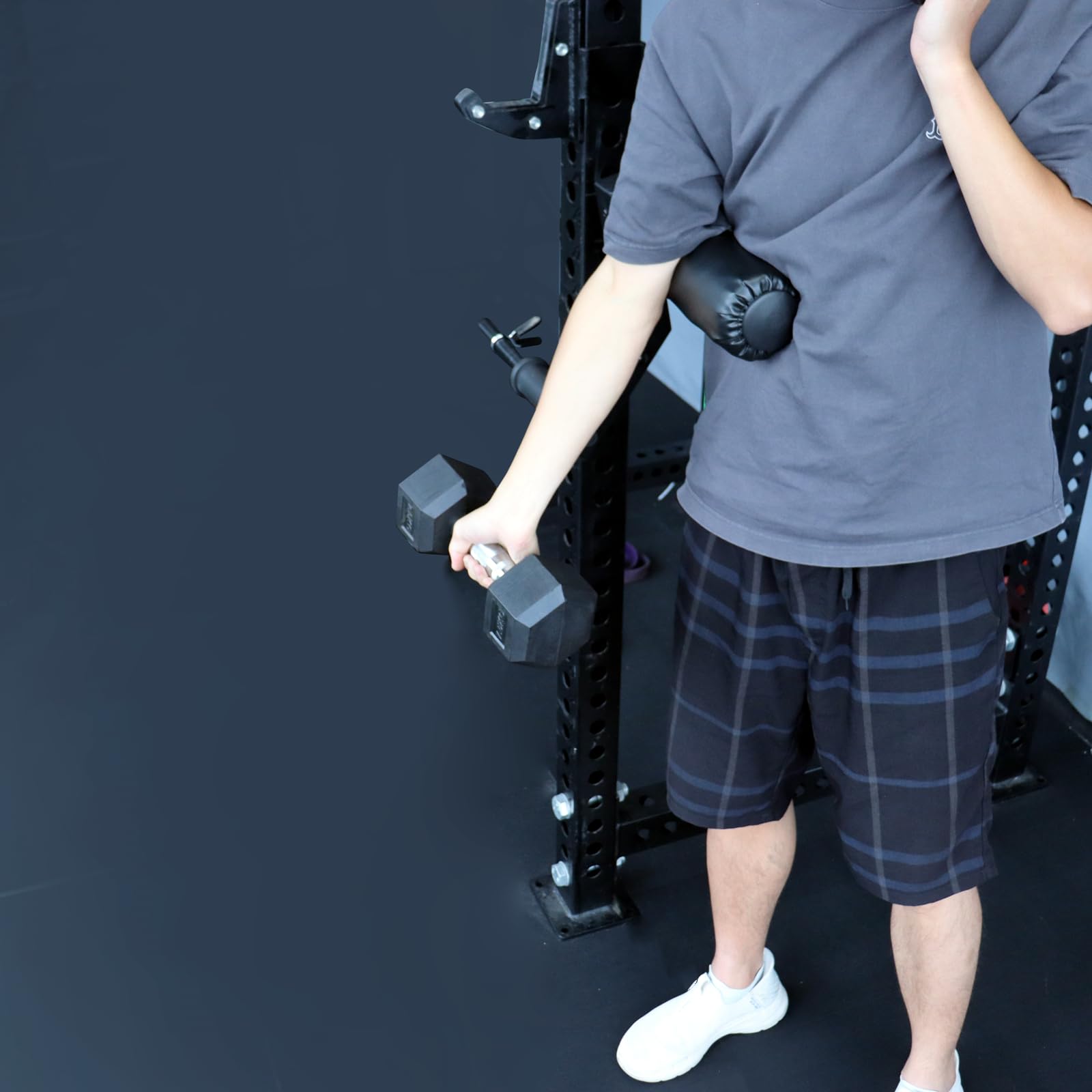 Neck Trainer, attrezzo per esercizi per il collo per rafforzare il collo e alleviare il dolore, attrezzo per allenamento del collo con montaggio su rack, compatibile con dischi da 25 mm di diametro