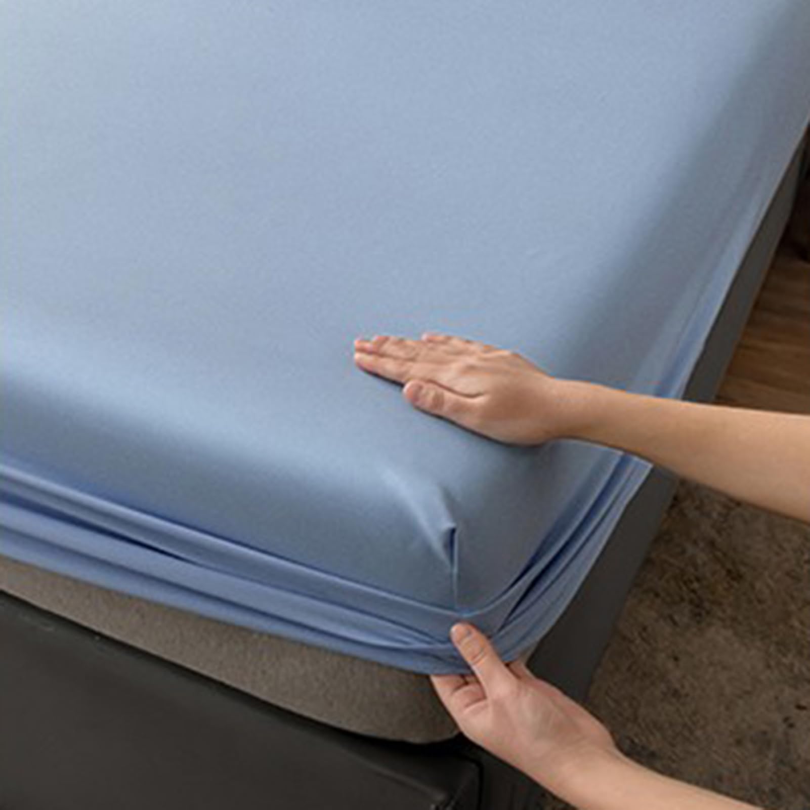 Protector Colchón, Funda colchon, Transpirable, Bolsillo Profundo Totalmente Elastic Equipada, sábana Bajera Doble, Sabana Bajera Cama (Azul,180x200cm)