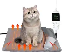 Almofada Térmica Para Animais De Estimação Com Travesseiro, Cama Aquecida Cães, Temporizador 13 Níveis E 11 Temperaturas, Tapete Aquecimento Ajustável Cães Gatos, Cordão Interno Resistente A