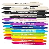 Cityhermit 22Pcs Funny Pens Set for Adults, Swear Word Daily Ballpoint Novelty Pens, Set Days of The Week Dirty Cuss Word Pens for Each Day Funny Office Gifts for Coworkers