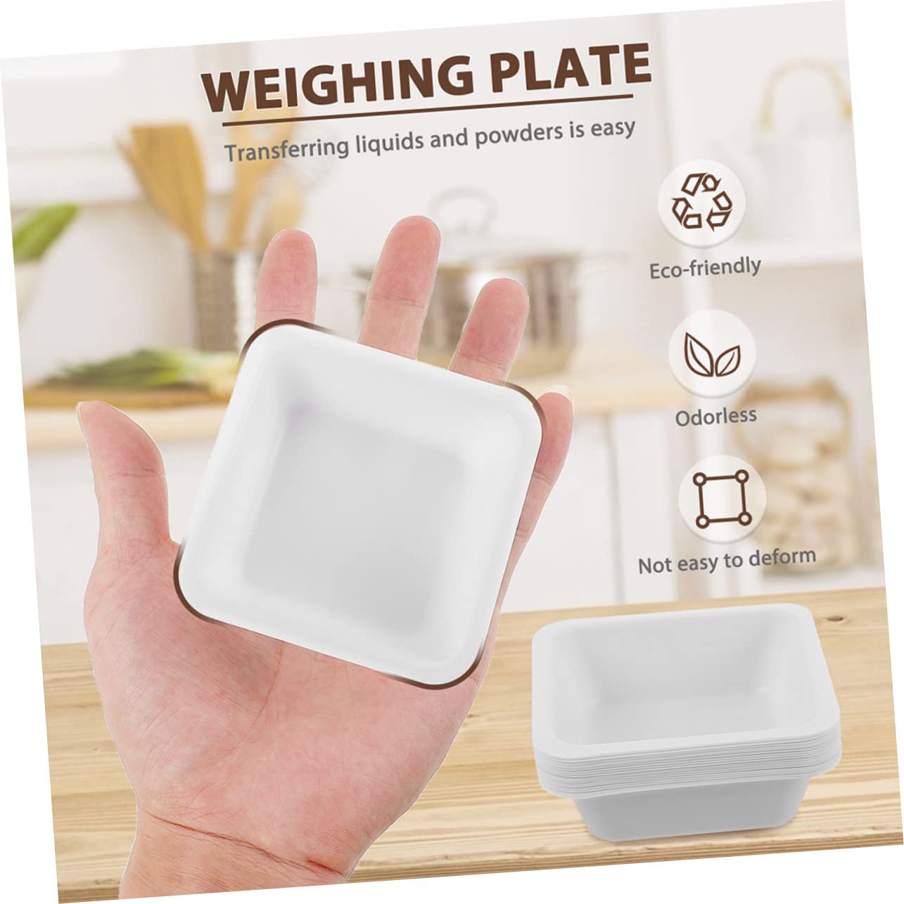 Gatuida 60pcs Weighing Boat Plastic Weighing Dish Accurate Lab Scale for Jewelry Static Non-Stick Surface
