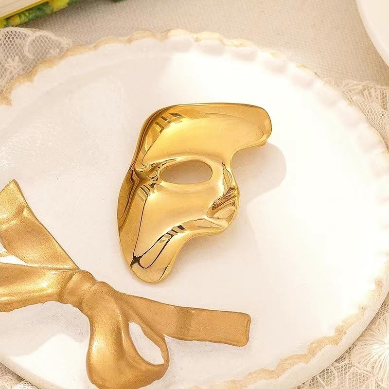 Image of Brooch Pins Gold Mask Lapel Vintage Hijab Brooches for Women Men Fashion Jewelry Clothing Decoration Accessories