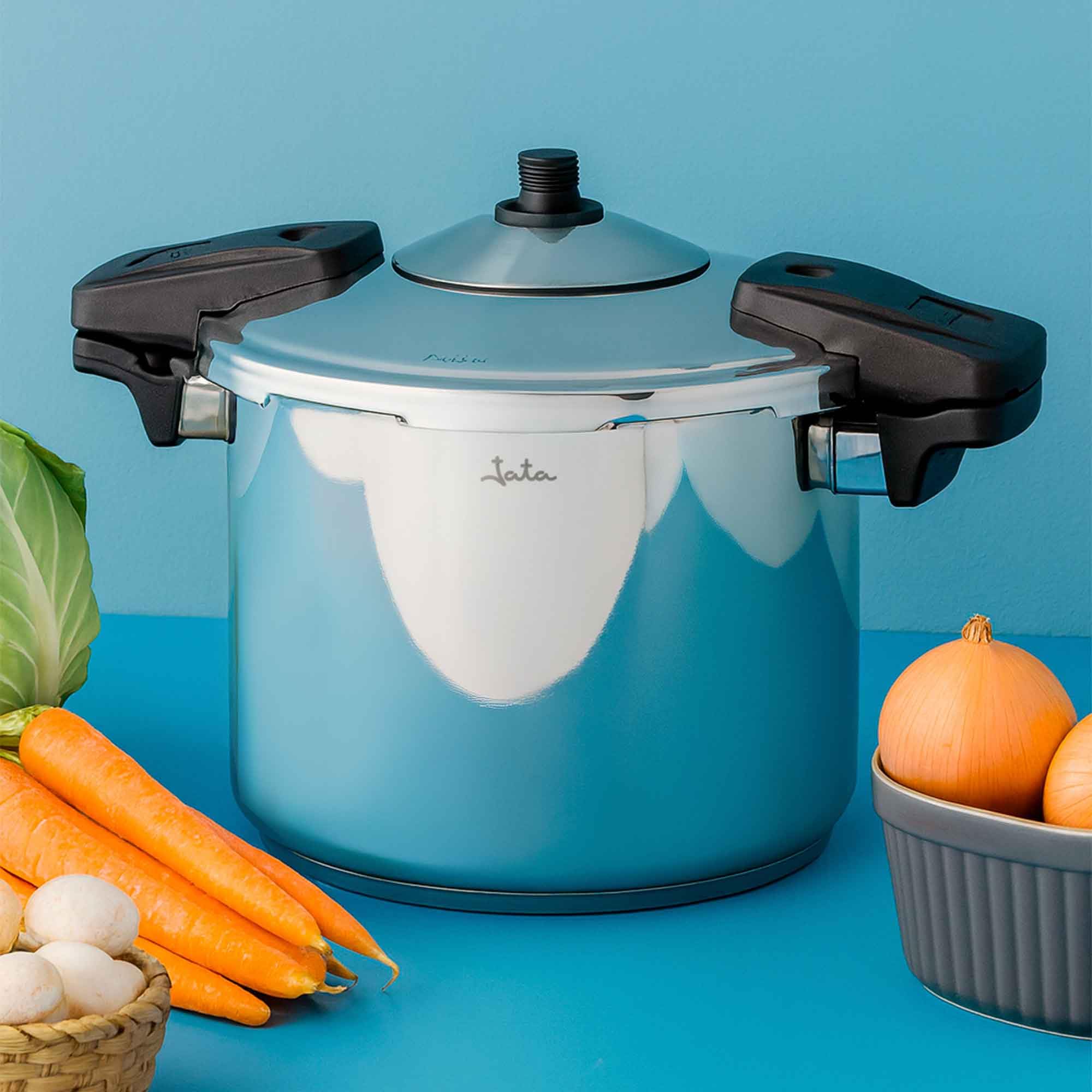 Jata OSR8 - Olla a Presión Super Rápida 8 litros, Acero Inoxidable, Apta para todas Cocinas Incluida Inducción, Diámetro 22 cm