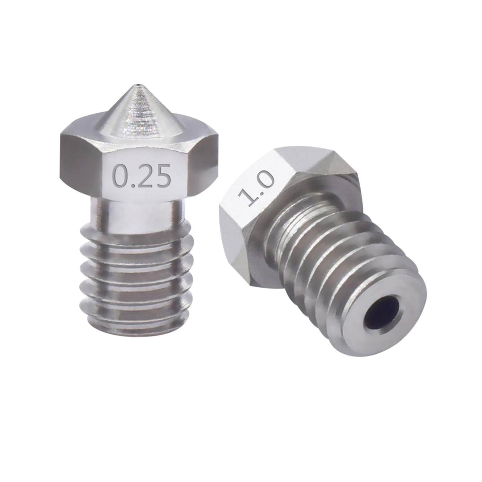 Boquillas, Boquilla de impresora, Boquillas de latón, 50 piezas Boquilla de acero inoxidable con rosca M6 Tamaños mixtos Diámetro 0.2 1.0 mm for extrusora de impresora 3D de filamento de 1.75 mm, Diám