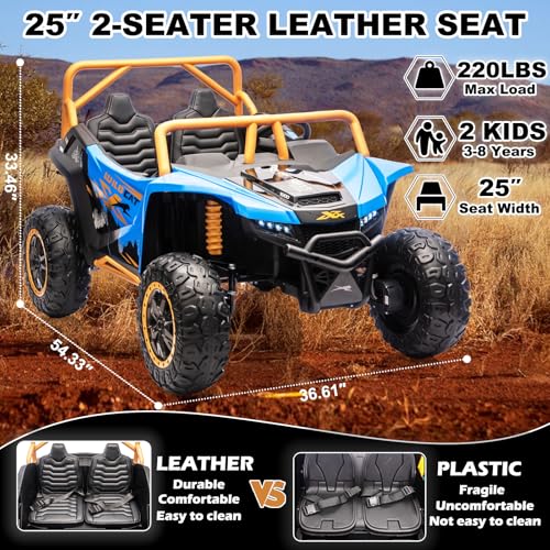NEWQIDA XXXL 24V 2-Seater Ride on Toys for Big Kids UTV Licensed Arctic CAT with Remote Control, 4X4 Off-Road Ride on El - Additional View