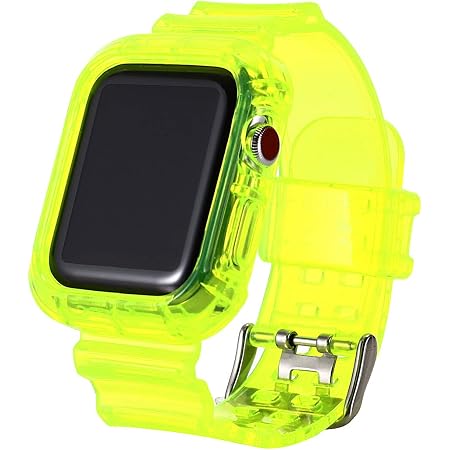Amazon.com: Correa transparente de neón para iWatch, correas de TPU Smart Apple  Watch con funda protectora de parachoques 1.496 in/1.575 in, brazalete  deportivo de cristal para iPhone Watch Series 6 5 4