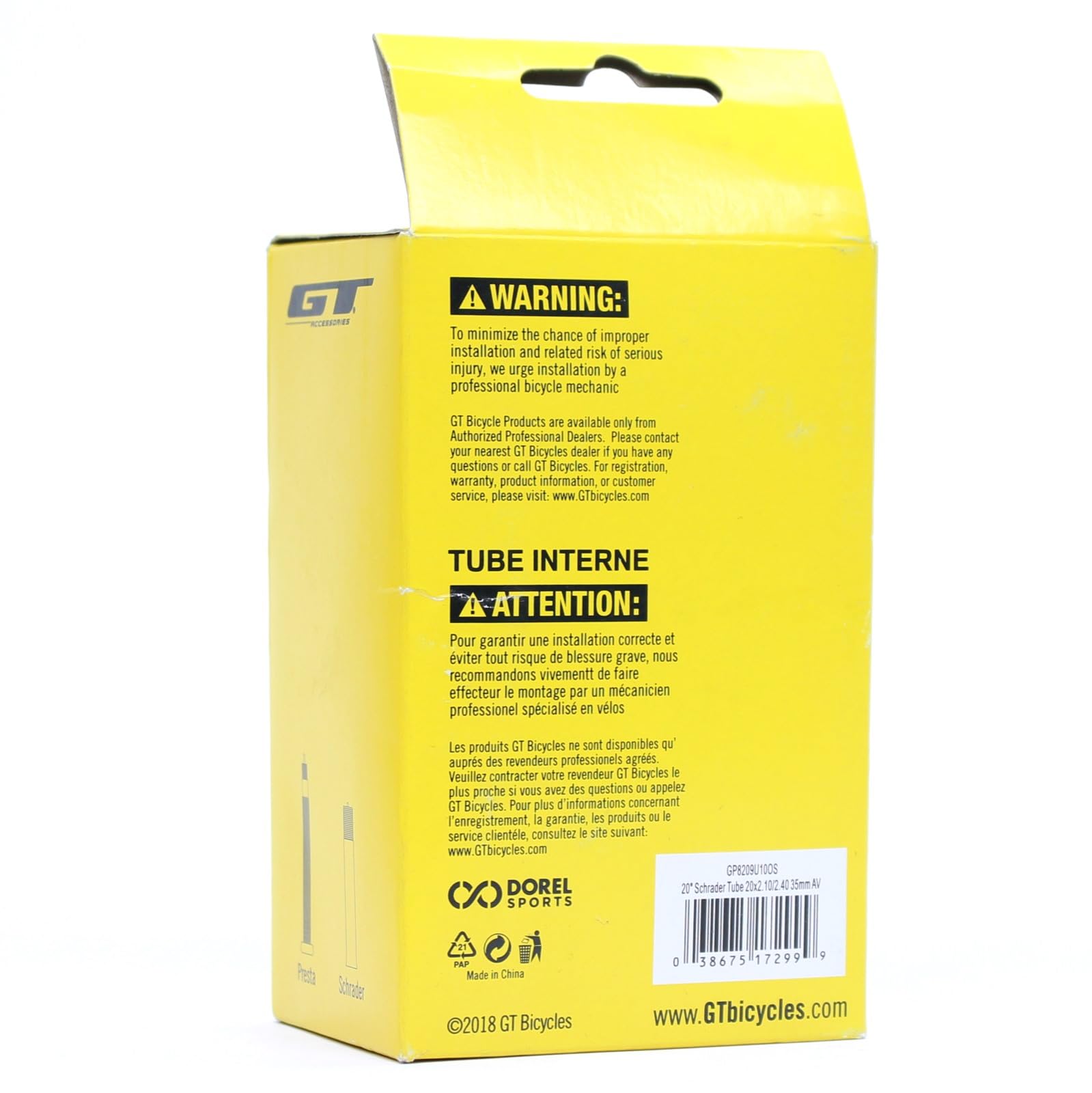 GT 20x2.1/2.4 Schrader Tube