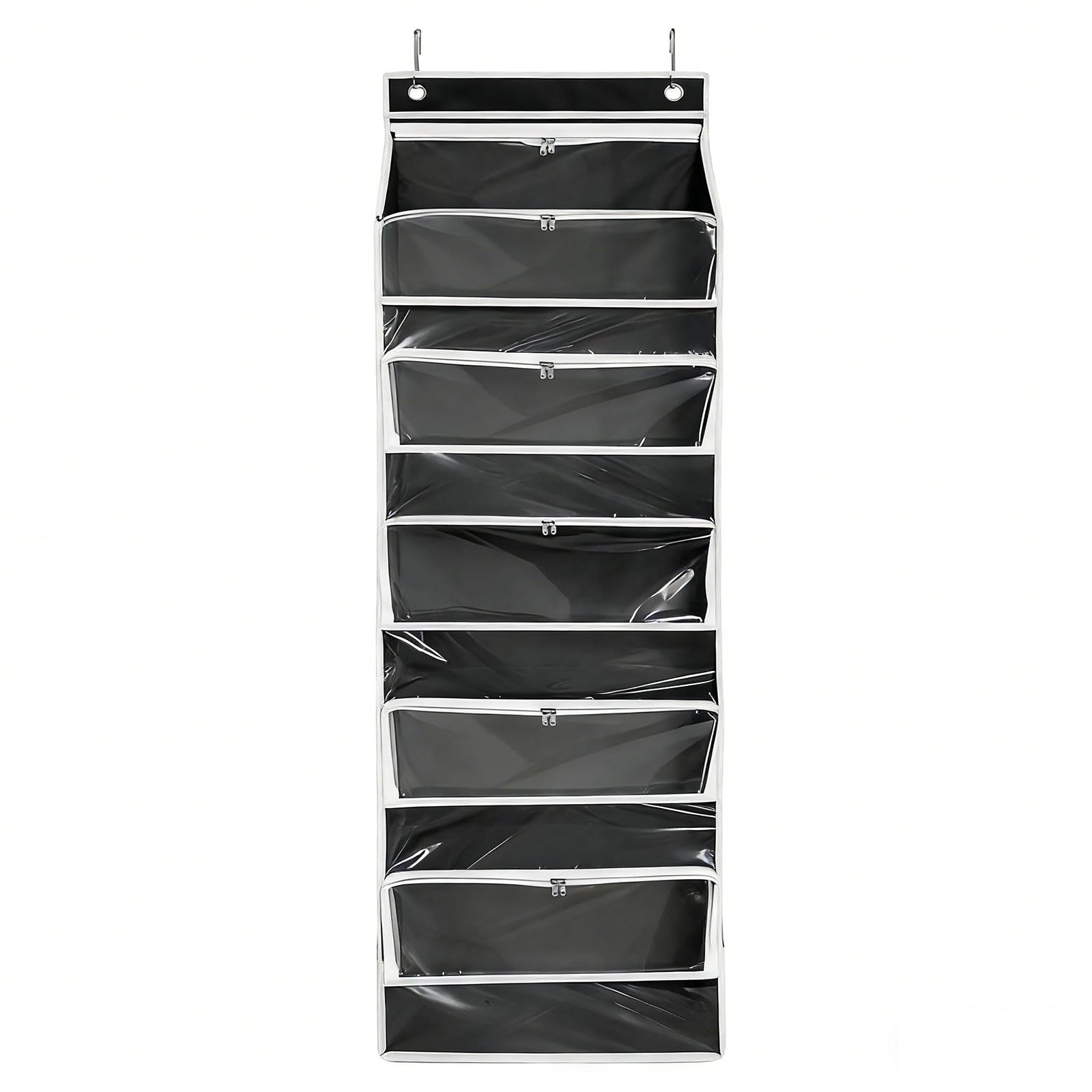 DSLKGWE Large Capacity Over the Door Organizers with 6 Main Pockets 12 Side Bags for Optimal Space Utilization Clear PVC Window Planner