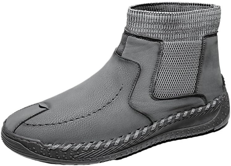 Shoes Men's Fashionable Patchwork Slip-on Boots Versatile Casual Thick-Soled Shoes Men Comfortable Soft-Soled Non-Slip Shoes for Travel Driving