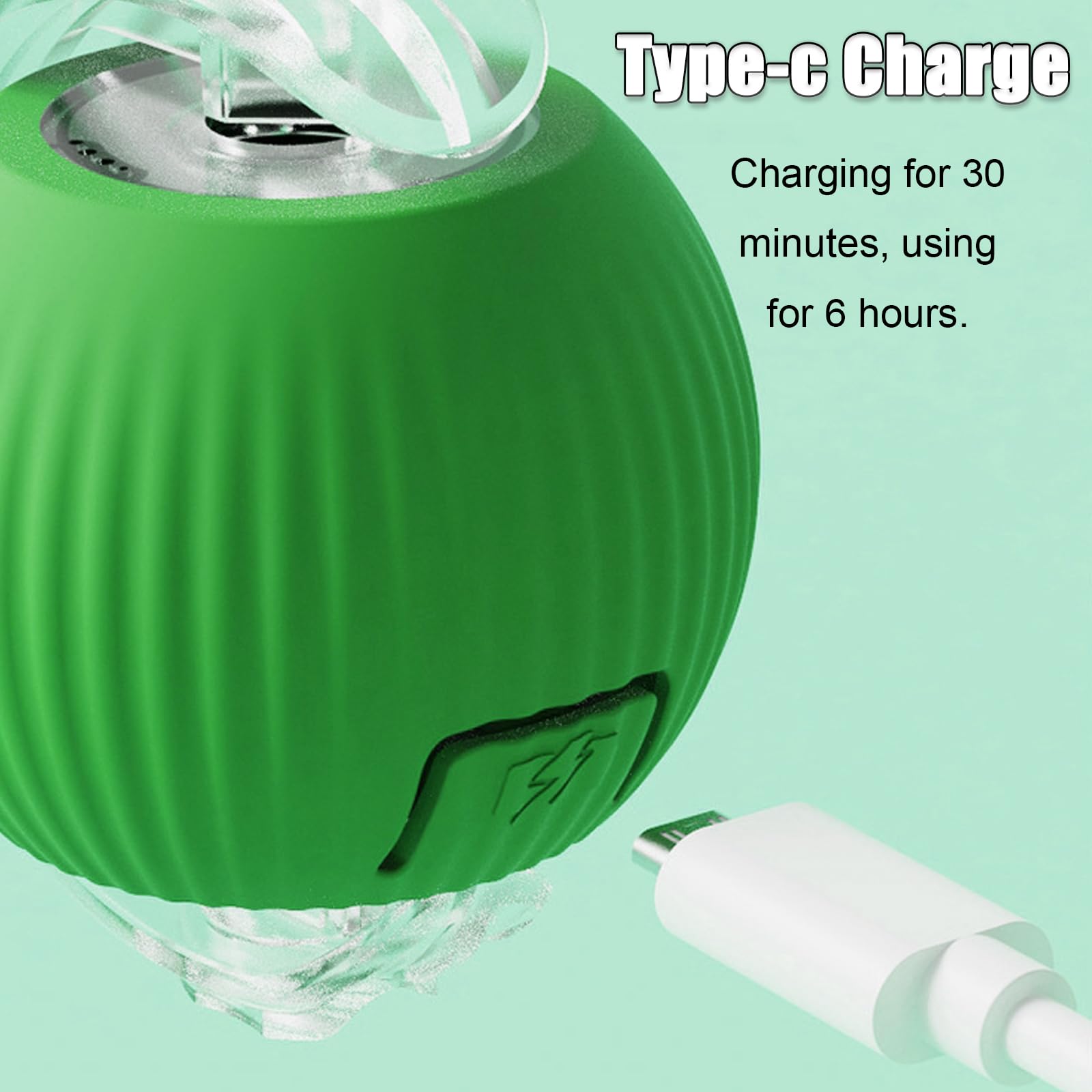JIMACRO Interactive Cat Toy Ball, Active Rolling with Tail, Smart Interactive Pet Toy for Dogs and Cats(Green) - Image 4