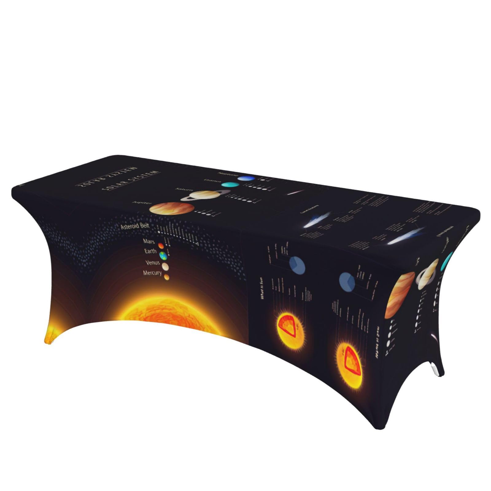 Nappe de table extensible Jupiter Saturne lavable et infroissable pour fête