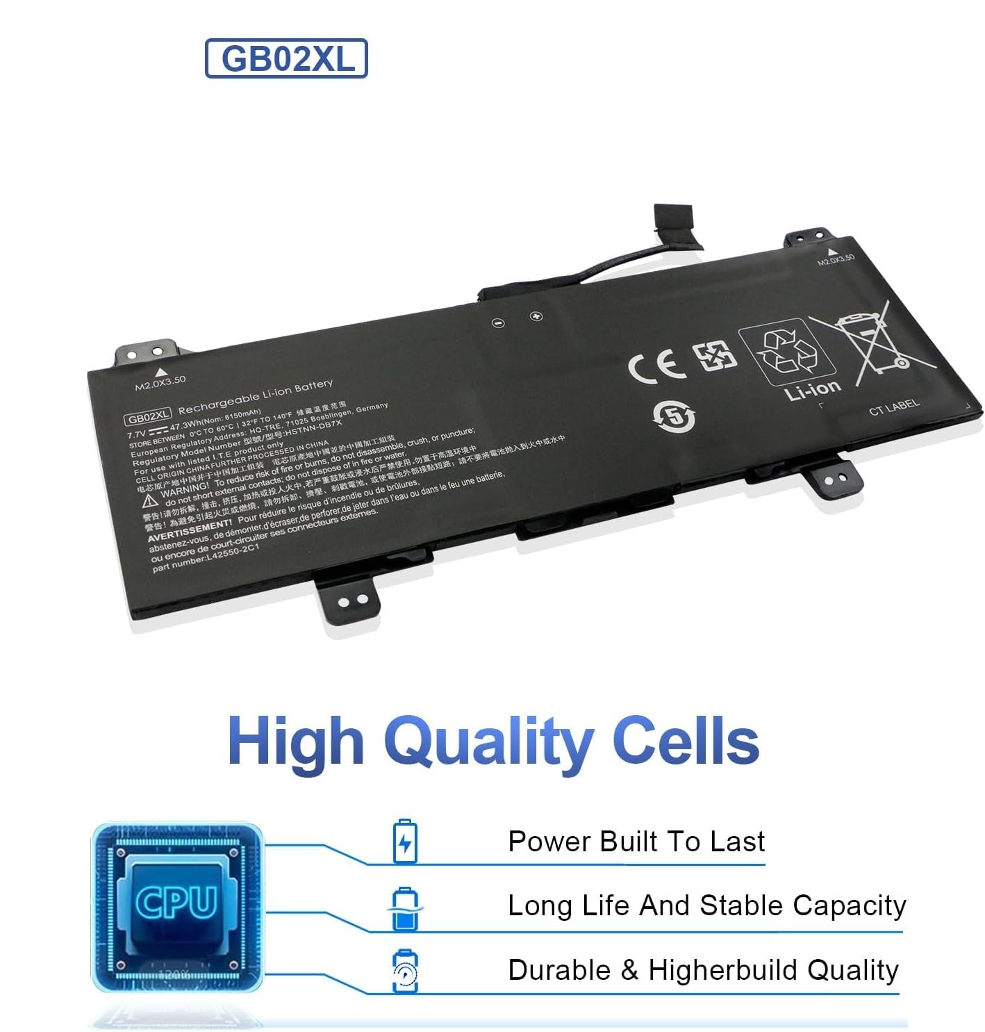 Wefly GB02XL Laptop Battery Compatible for HP Chromebook X360 11