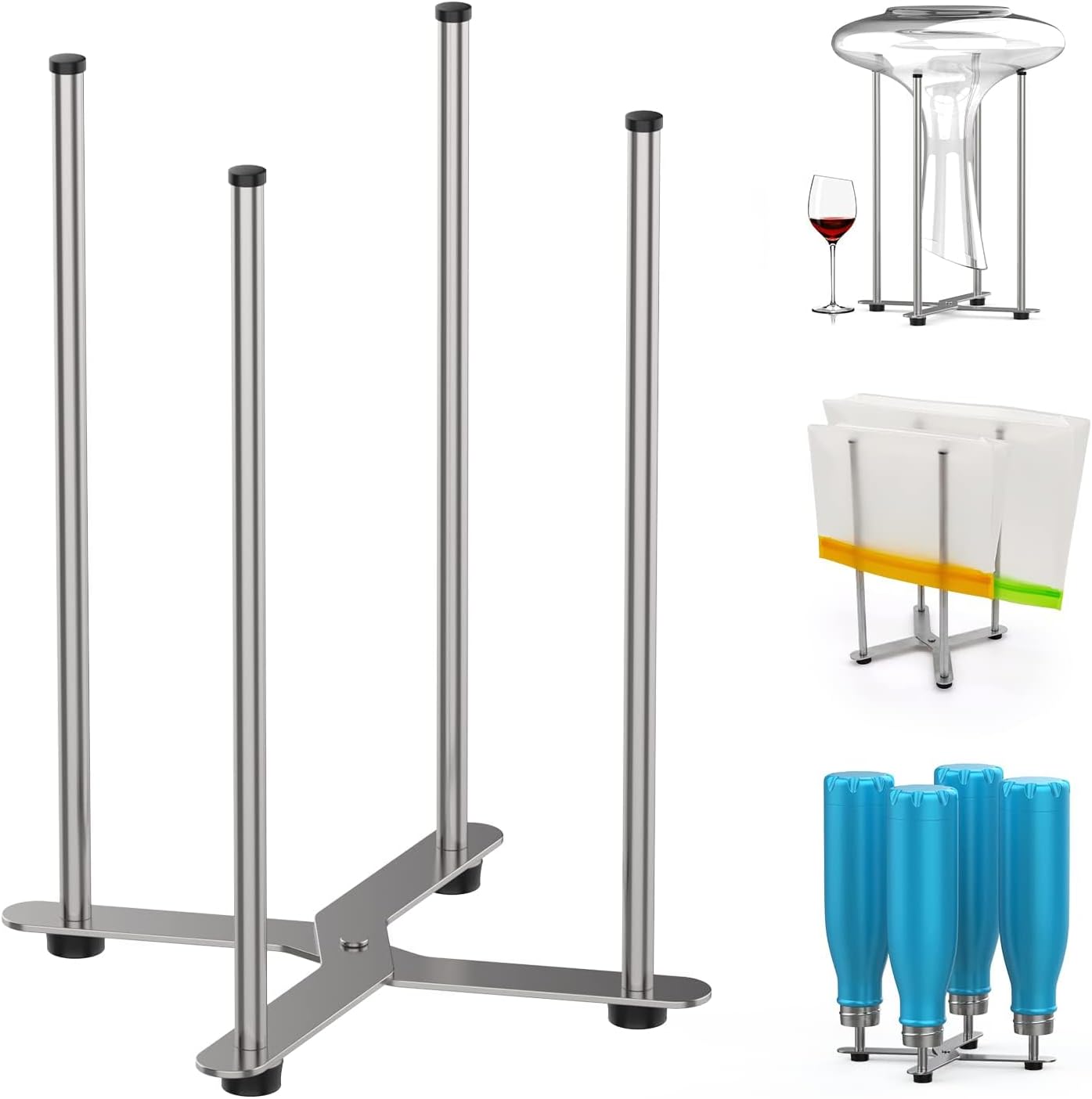 SHILFID Plastic Bag Drying Rack, Multifunctional Wine Decanter Drying