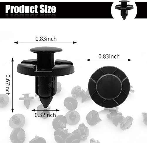 Miniatura 2 de 20 clips de retención de guardabarros de 0.315 pulgadas compatibles con Nissan Infiniti 01553-09321 Mitsubishi MR328954 Chrysler Dodge MR328954