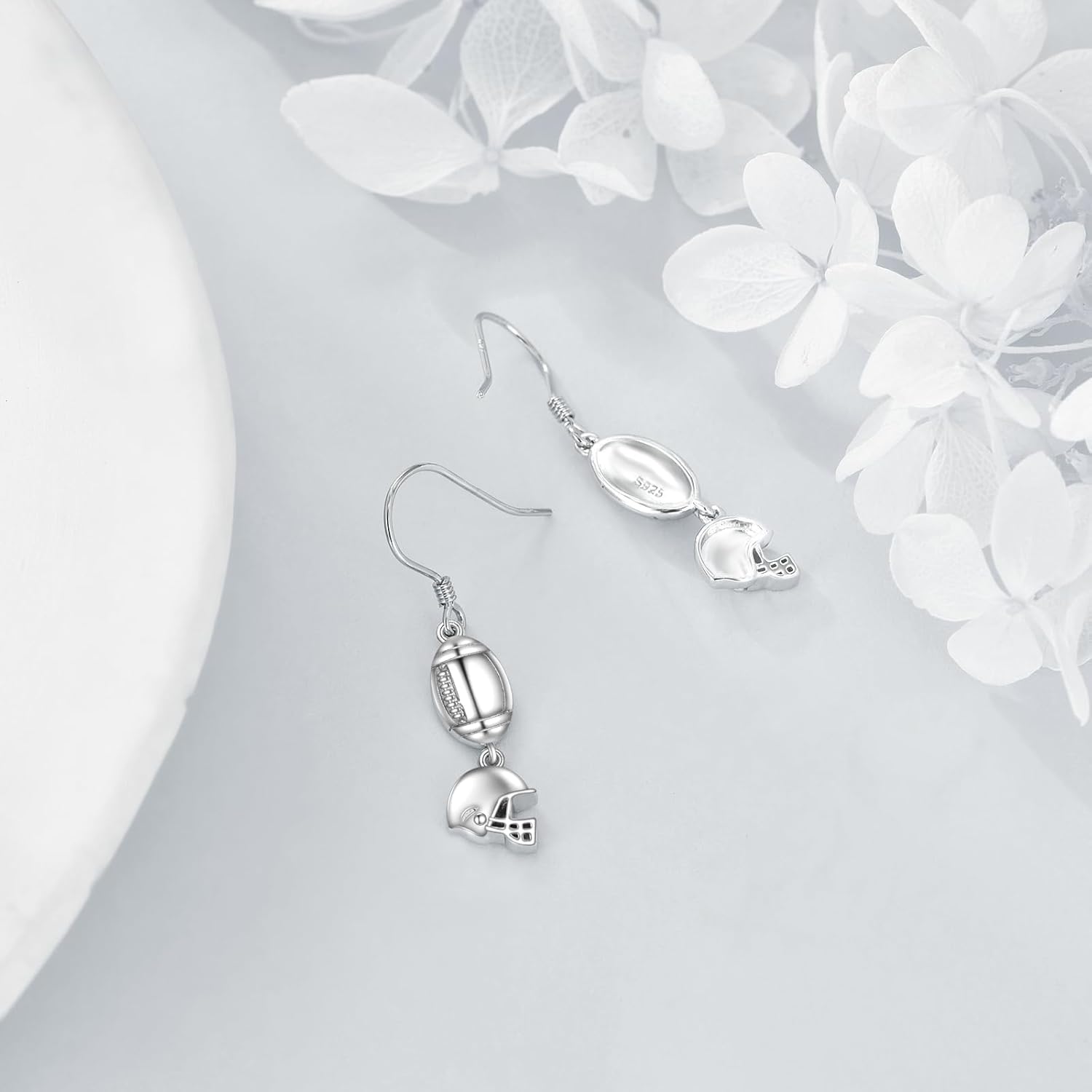 YFN Baseball Earrings Sterling Silver Football Dangle Earrings Sport Jewelry for Women Gifts for Baseball Players Football Players - Image 4