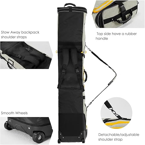 Miniatura 4 de XCMAN Bolsa de snowboard con ruedas de longitud ajustable