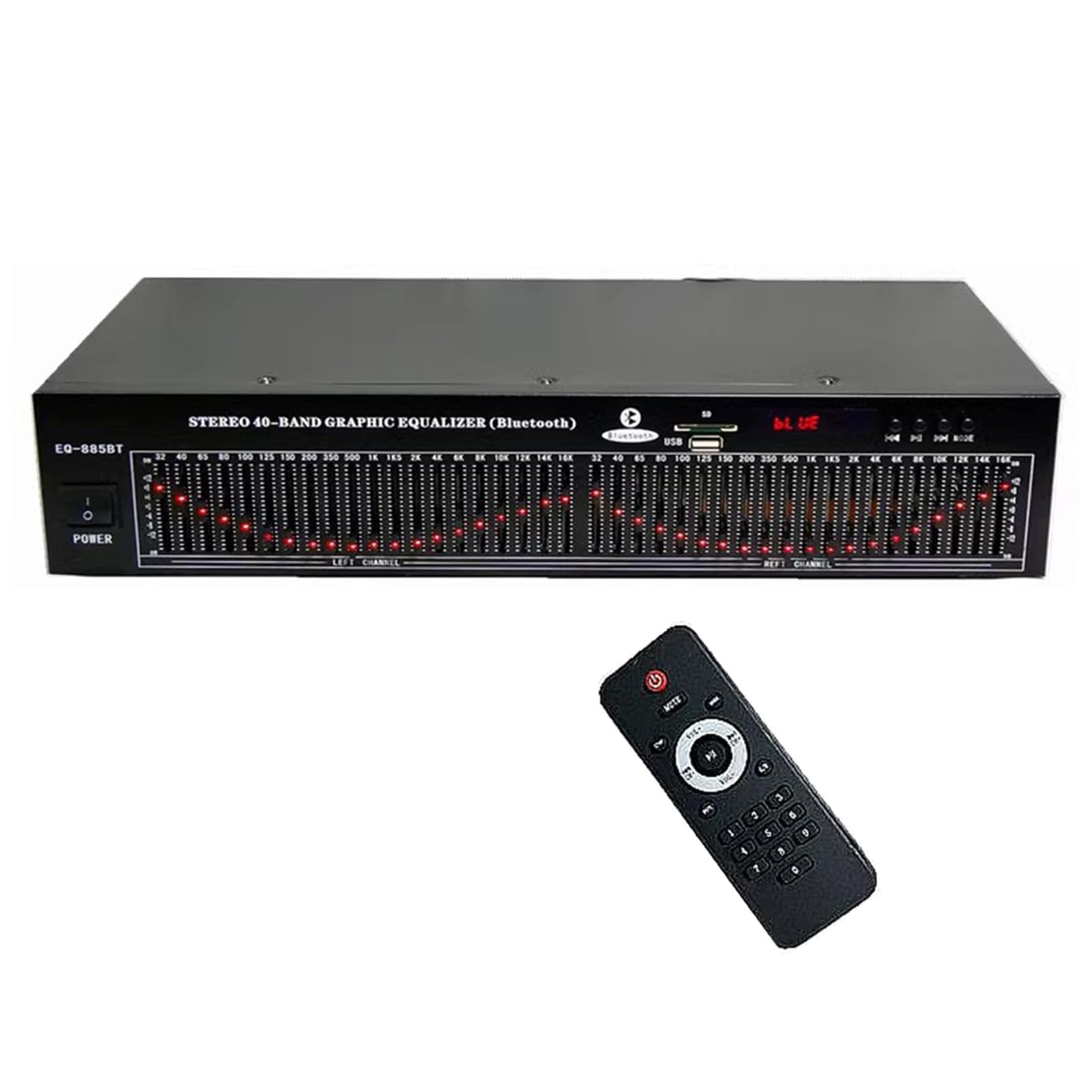Dwukanałowy 20-pasmowy Stereo Korektor Graficzny, Cyfrowy Analizator Spektrum Z Bluetooth 5.0, Pilot, Redukcja Szumów, Hi-fi Domowy Korektor Eq, Do Domowego Audio I Studia Nagrań