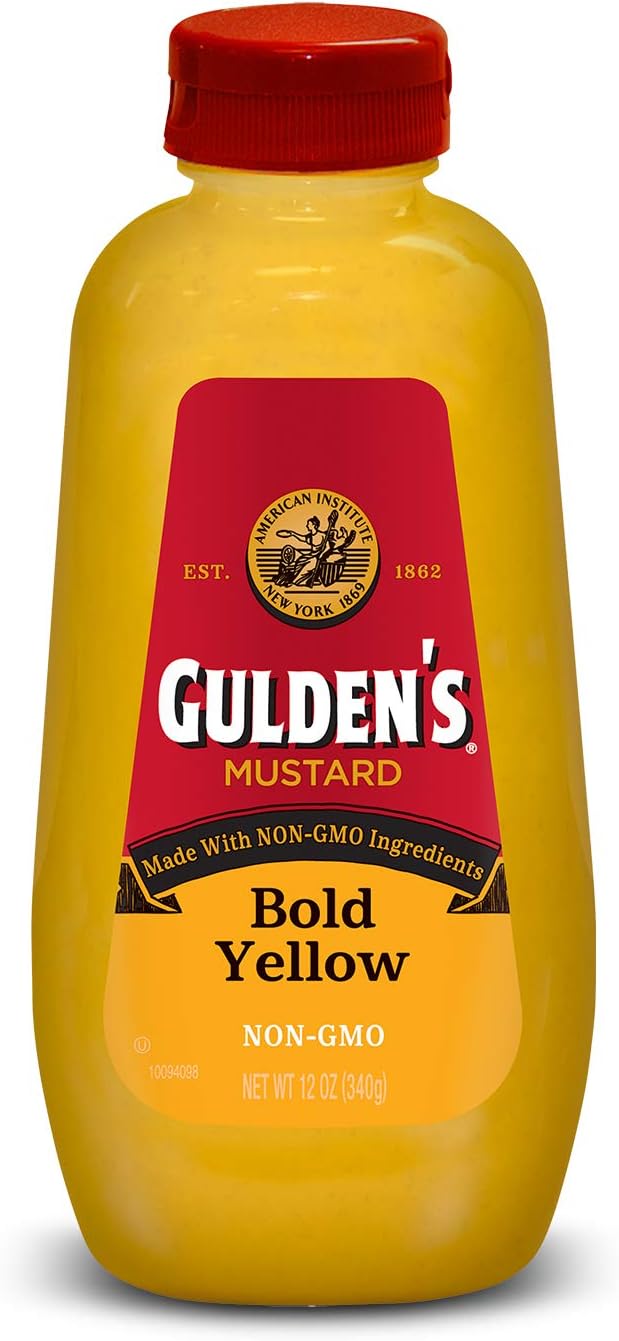 Gulden's Bold Yellow Mustard Squeeze Bottle, Keto Friendly, 12 oz, Package may vary