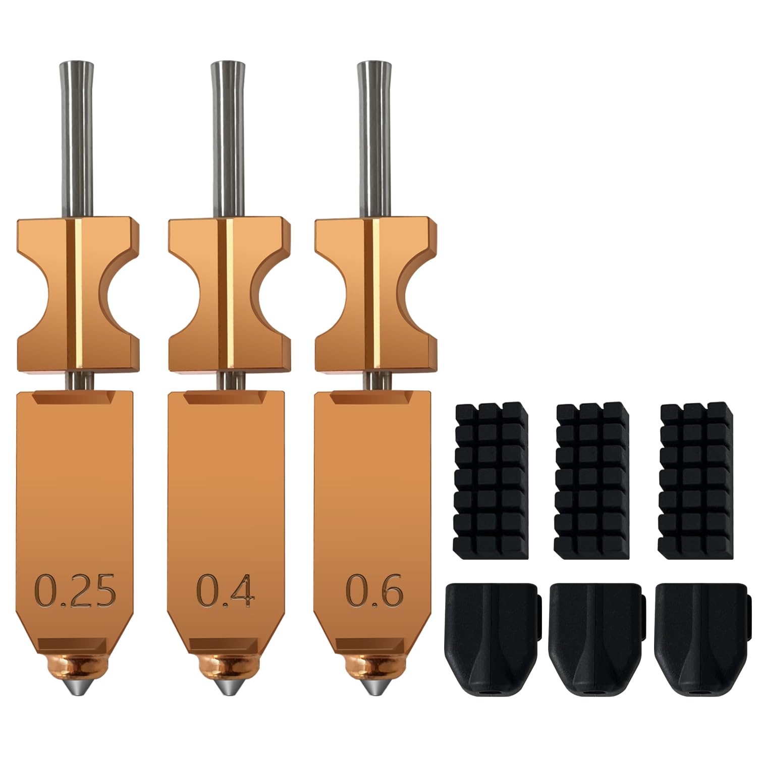 Photo 1 of RugooSpink 3PK Upgrade AD5X Nozzle 0.25MM 0.4MM 0.6MM Hotend for Falshforge AD5X Nozzle High Flow 32mm³/s High Speed Hardened Steel Quick Detachable Nozzle Print Head with Extra 3PK Nozzle Brush