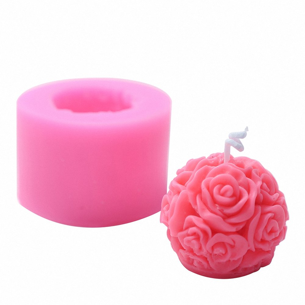 Moule En Silicone Pour Savon Ou Bougie DIY En Forme De Rose - Taille Finie 5.5x5.5x5.2 Cm, Qualité Alimentaire