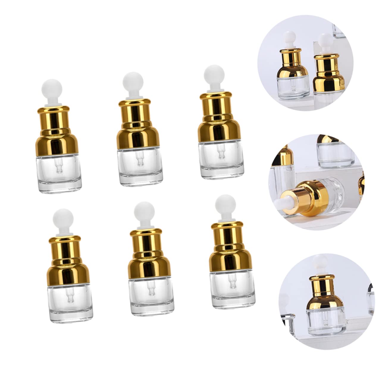 6 Stück 20ml Glas Tropfflaschen mit Pipette für Ätherische Öle