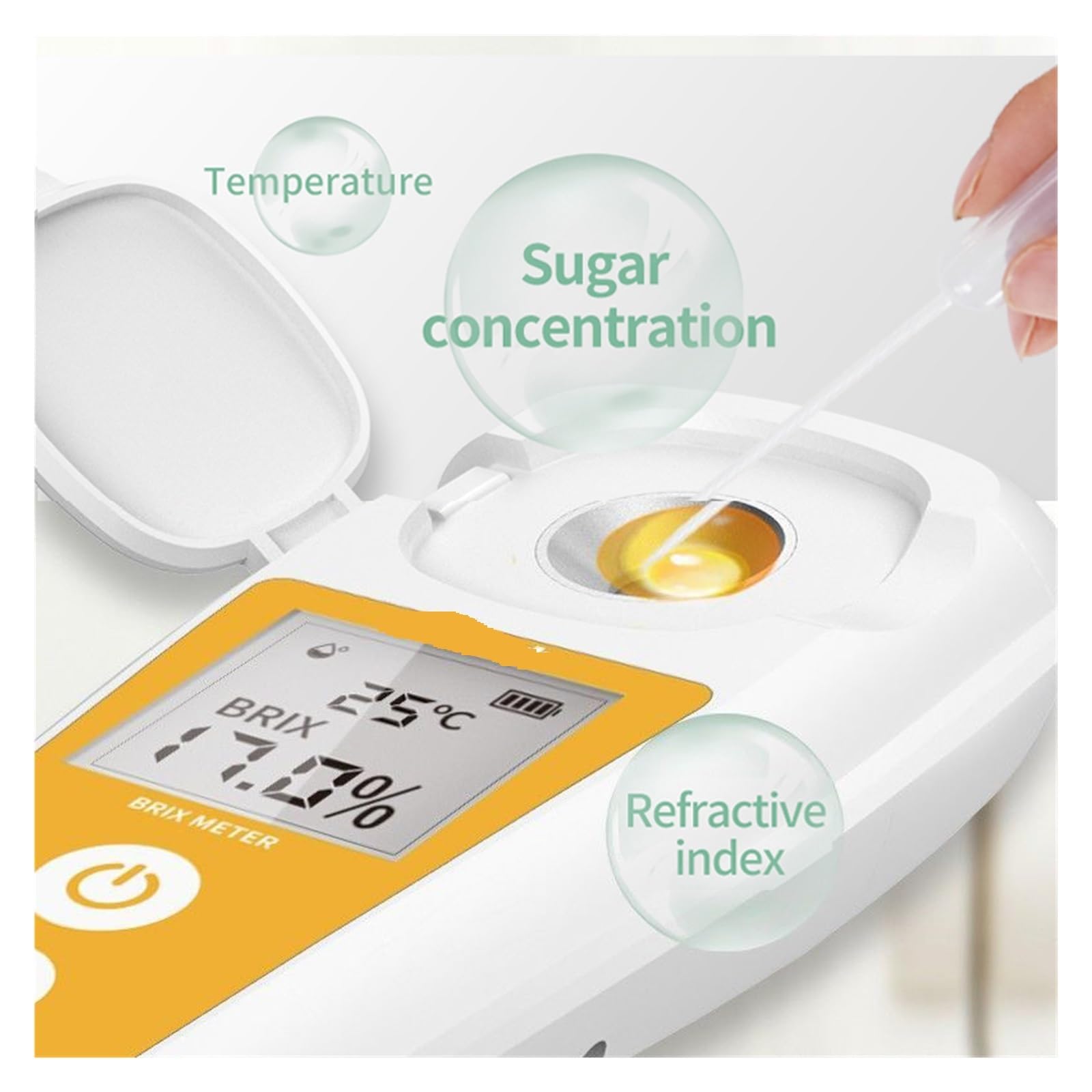 Refractómetro Brix, refractómetro medidor Brix, Refractómetro Digital 0-55%, medidor, medidor de jugo de frutas, bebidas, contenido de azúcar, instrumento de medición, medidor de azúcar para medir el