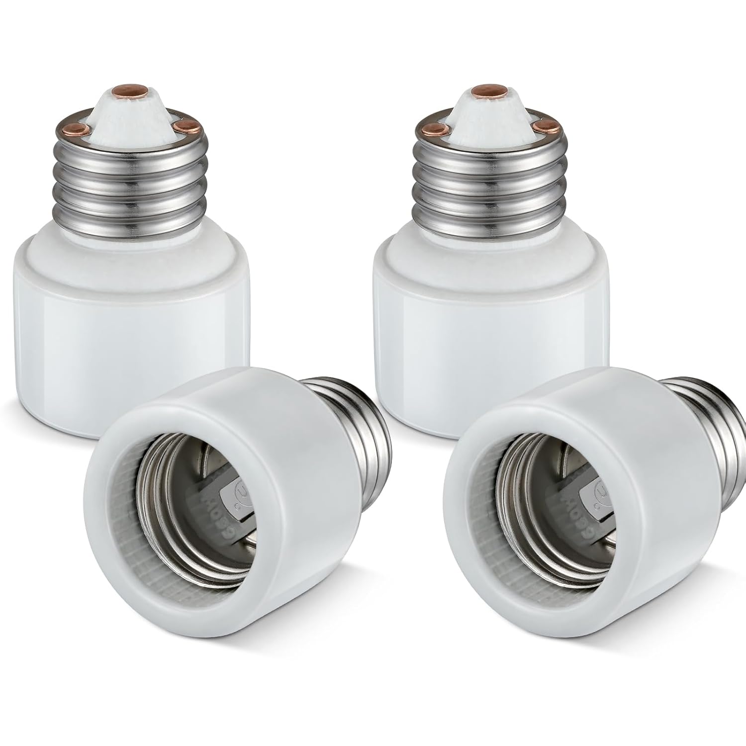 Light Socket Extender,Porcelain Socket Extension Adapter,E26 to E26 Standard Medium Screw Bulb Socket Extender Adapter,Recessed Socket Extension Converters