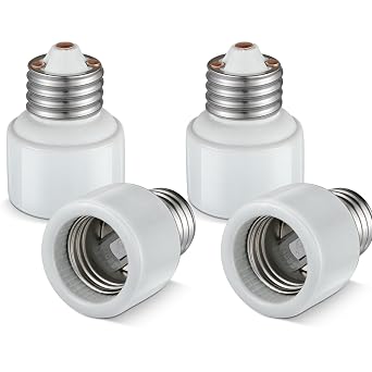 Light Socket Extender,Porcelain Socket Extension Adapter,E26 to E26 Standard Medium Screw Bulb Socket Extender Adapter,Recessed Socket Extension Converters