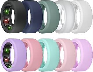 Ring Cover for Oura Ring Gen 4/ Gen 3, Anti-Scratch Elastic Silicone Oura Ring Case Protector for Men Women Working Out Gym (10Collors-3, S (6/7/8/9/10))