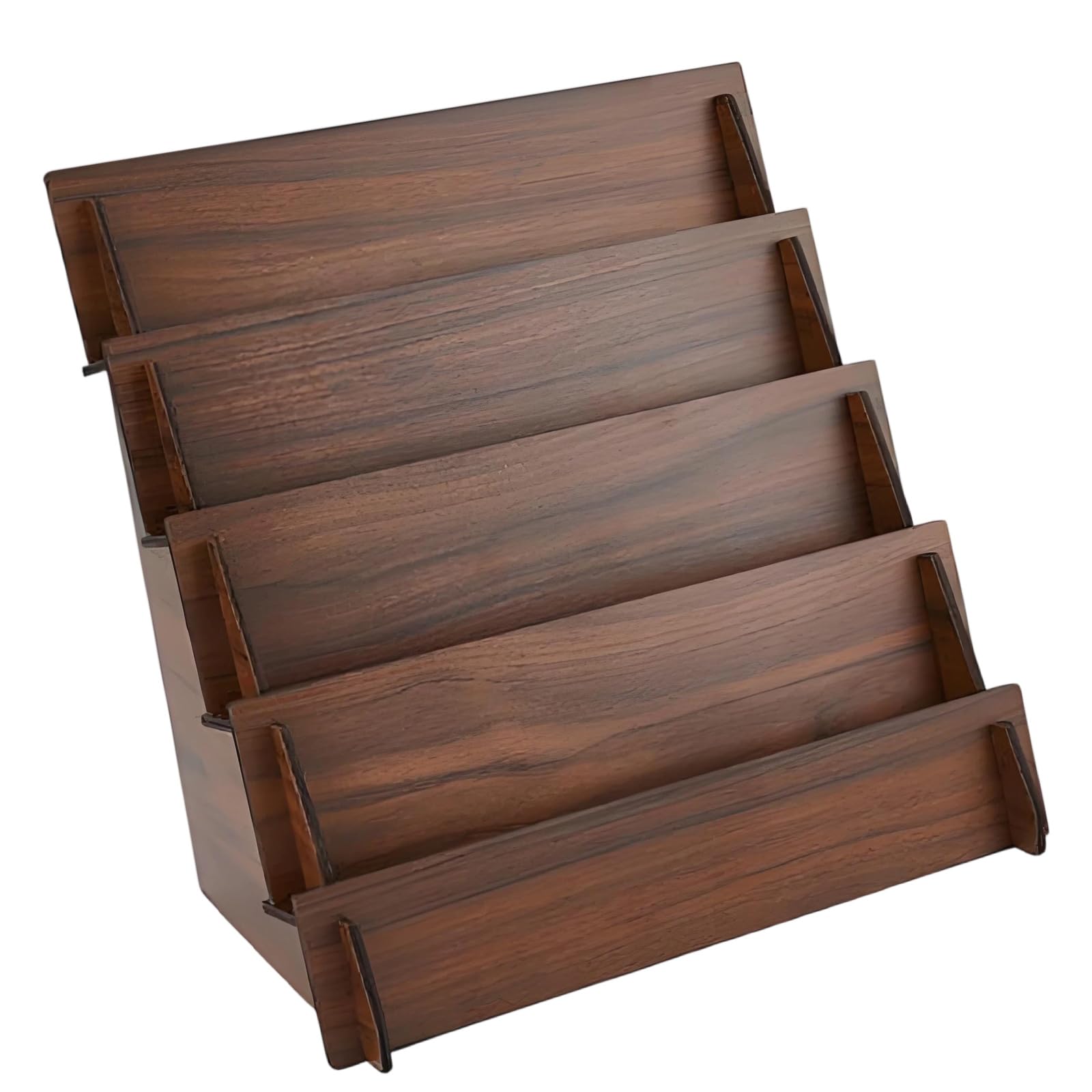 ZEPFJHE Handcrafted Wooden Staircase Shelf for Efficient Card and Small Item Organization Wooden Card Planner