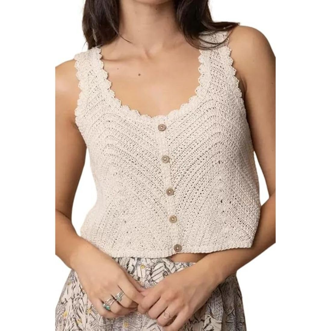 Women's Handmade Crochet Crop Top, Sleeveless Top for Women,Comfortable Fit-image-35