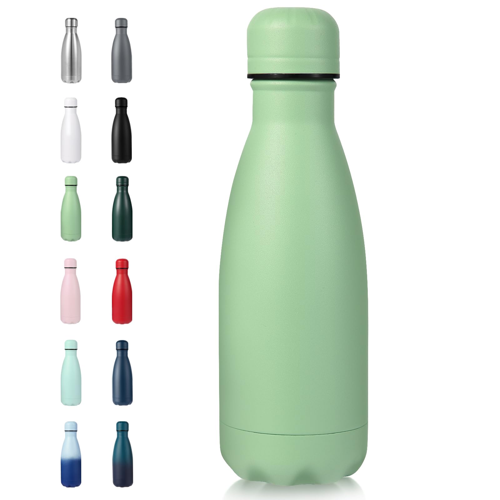 Volhoply Mała butelka na wodę 350ml/12oz ze stali nierdzewnej, bez BPA izolowane butelki na wodę, kolba o podwójnych ściankach w kształcie coli, utrzymuje zimno przez 24 godziny i ciepło przez 12