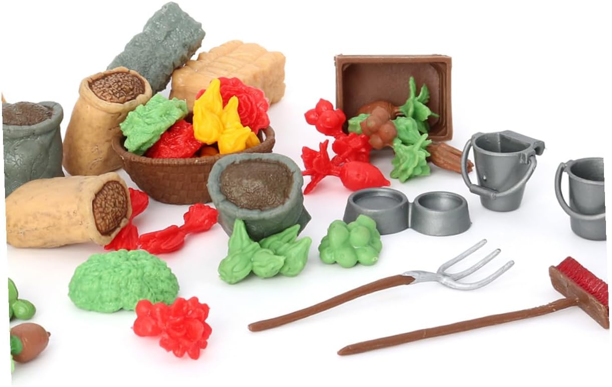 BESPORTBLE DIY Farm House Model for Interactive Role-Playing Scene Layout Prop Creative Educational Playset for Boys Random Color