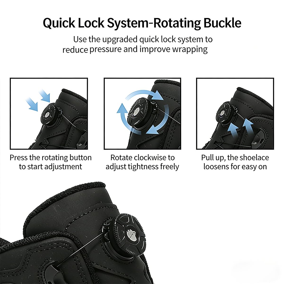 Motorradschuhe Herren Motorradstiefel Straßenreitschuhe Atmungsaktive mit Schaltpolster rutschfeste Sohle Powersportschuhe