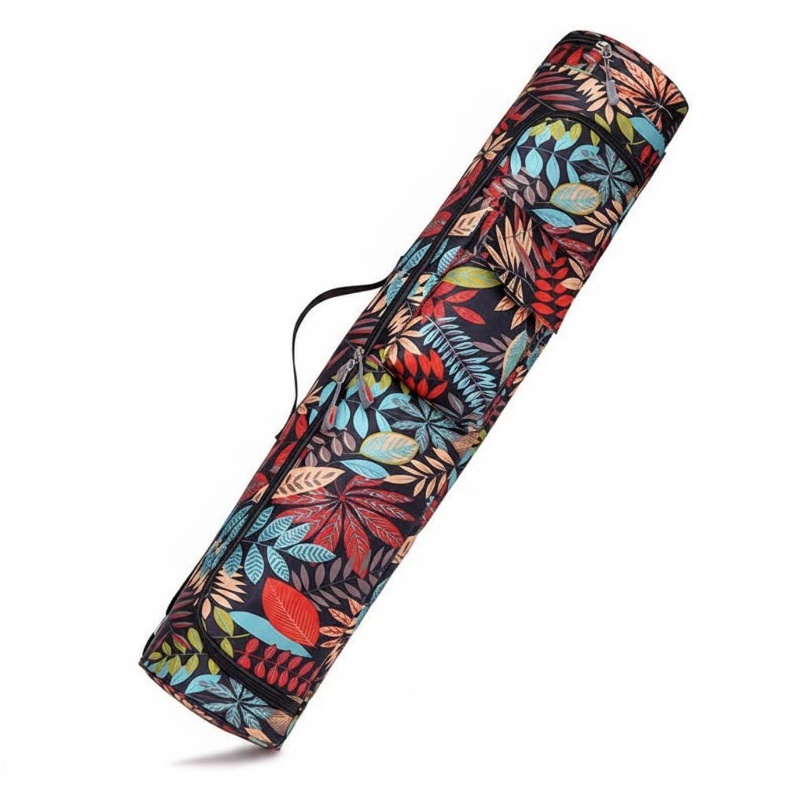 Floral Pattern Waterproof Exercise Mat Bag Zippered Cylindrical Exercise Mat Bag Thick Material Exercise Storage Lightweight for Gym, Travel, Style 1 | Sporting Goods-image-18