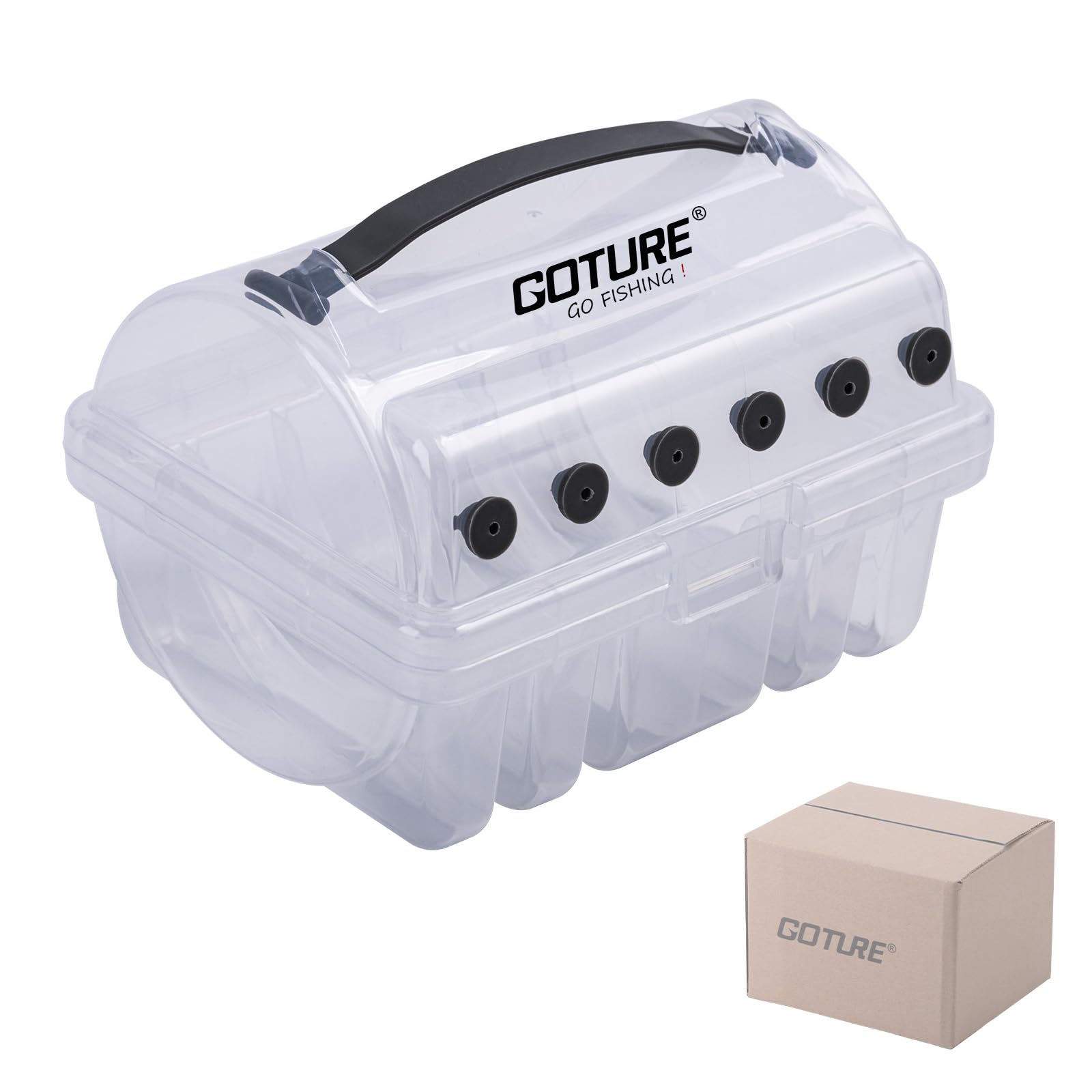 Goture Fishing Line Storage Box 1/2/4Pcs, 6(2 Large + 4 Standard) Slots