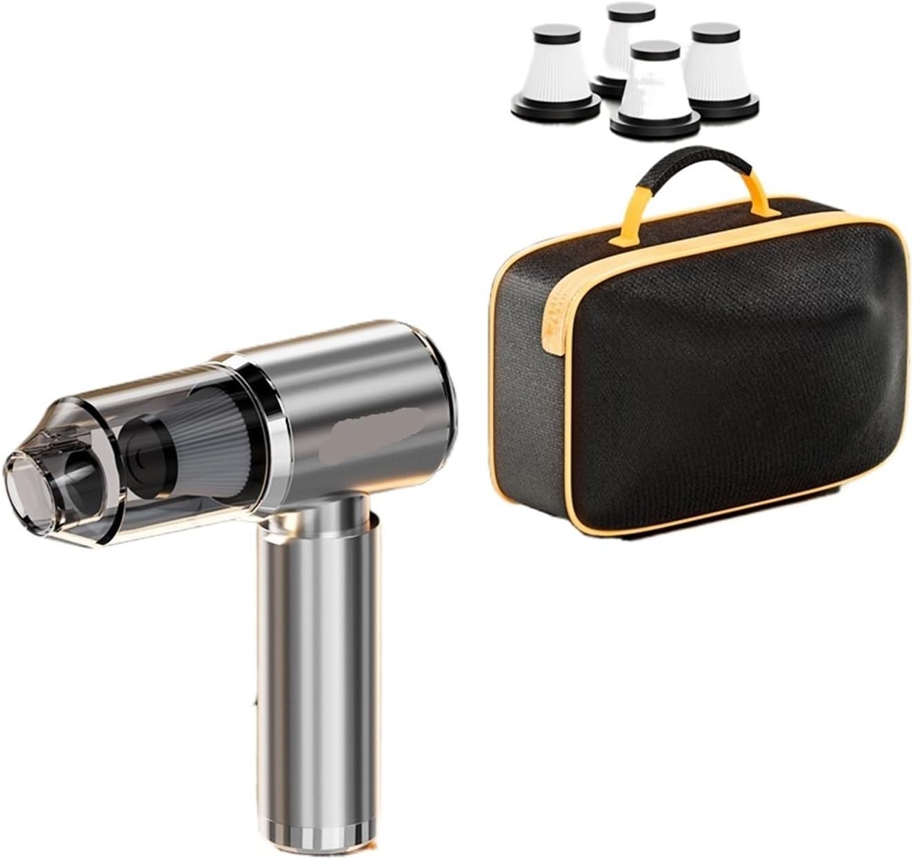 Car Vacuum Cleaner 165000Pa Portable Handheld Wireless Strong Suction Car Cleaner Cleaning Machine Mini Vacuum Cleaner(Sliver 4hapa Bag)