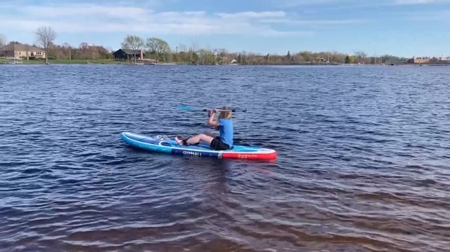 GYMAX Paddle Gonflable Adulte, Charge Maximale 130 kg, Stand Up Paddle
