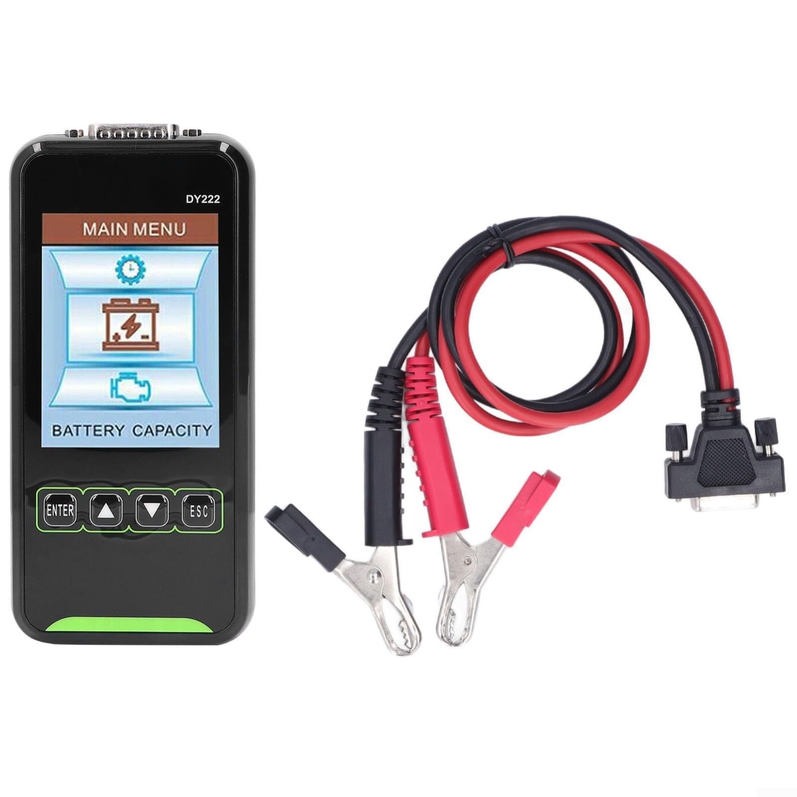 Tester batteria auto, tester DY222, tester per batteria auto 12 V/24 V con LCD da 3,2 pollici, test di sistema di ricarica e avviamento per auto e camion