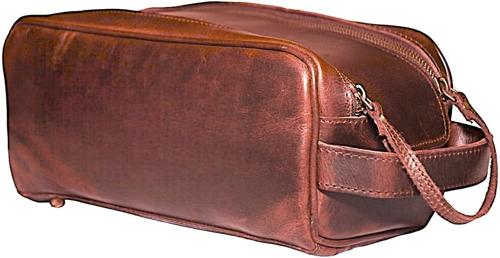 US M1907 Leather Sling WWII M1 Garand Leather Rifle Sling & WWII Style Vintage Dopp - Kit Leather Toiletry Bag