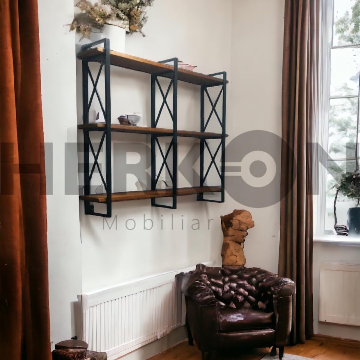 HERKON Industrial Bookcase/Shelf Wood and Blacksmith : Amazon.ca: Home
