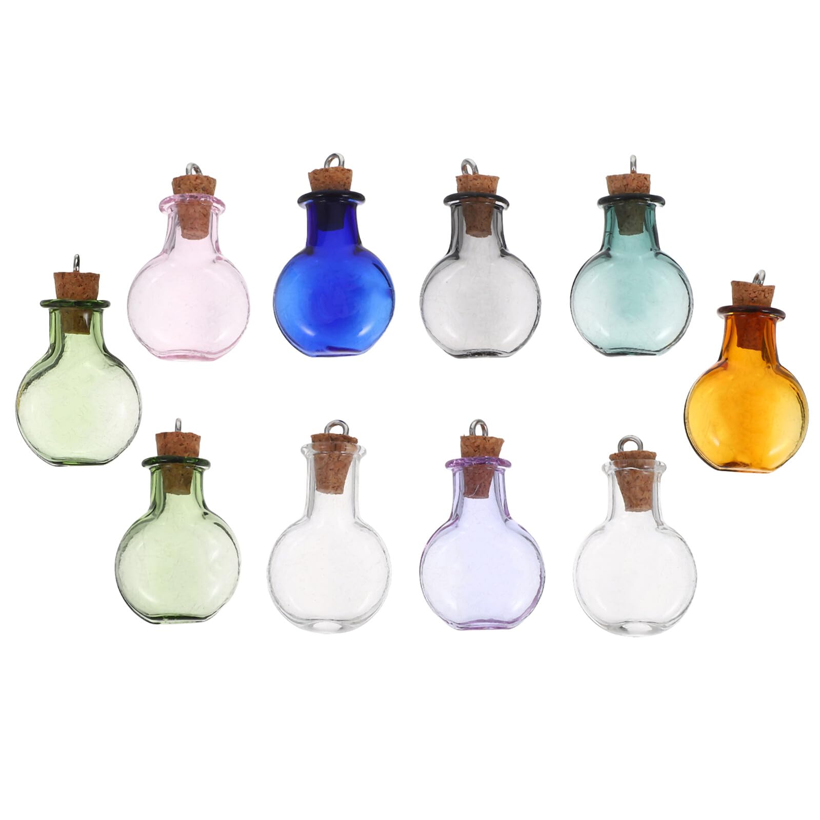 Bouteilles Verre avec Bouchon de Liège Naturel et Structure Carrée Transparente