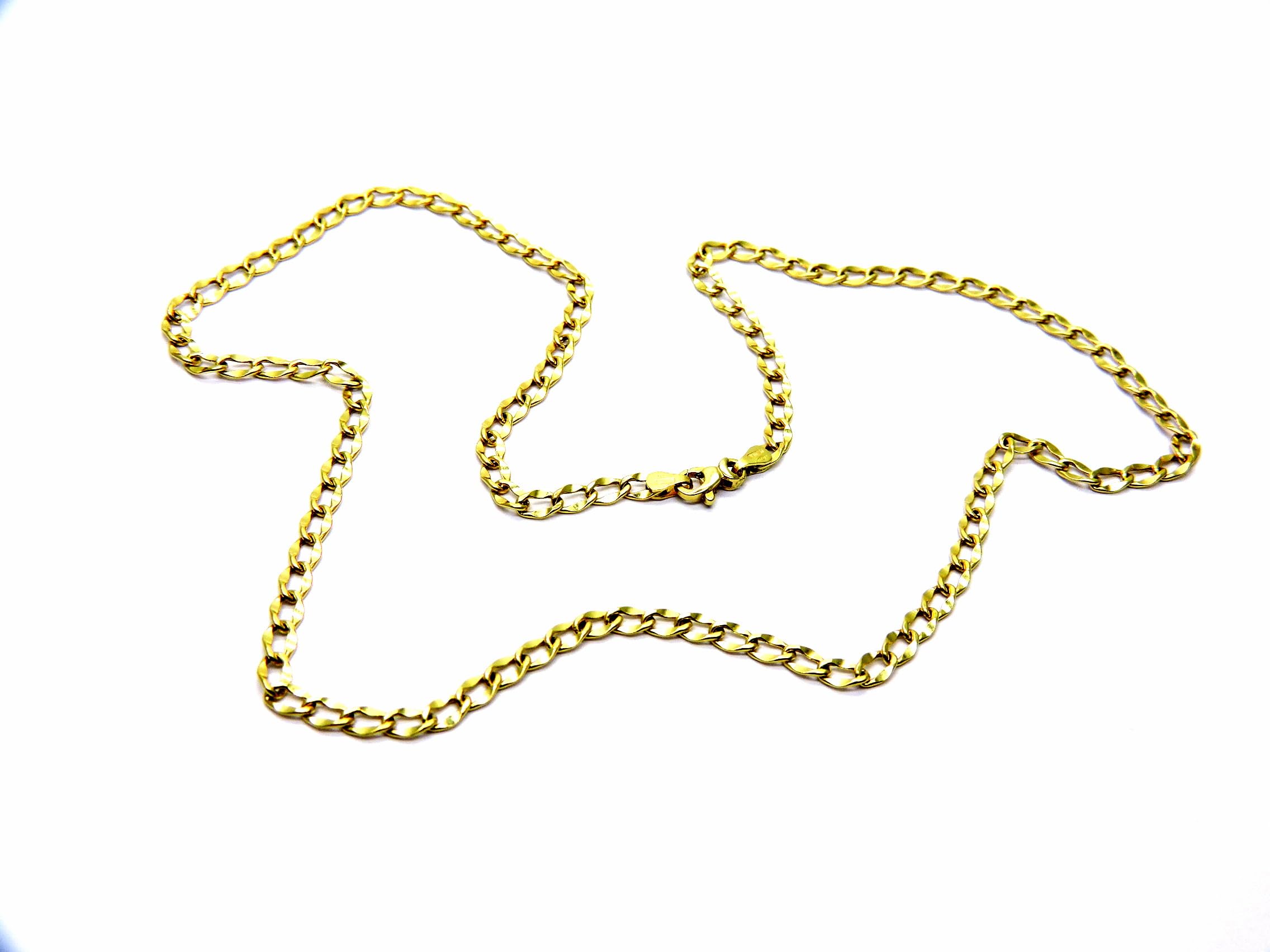 Collana Oro Giallo 18kt (750) Catena Maglia Rombo Uomo Donna Bambini