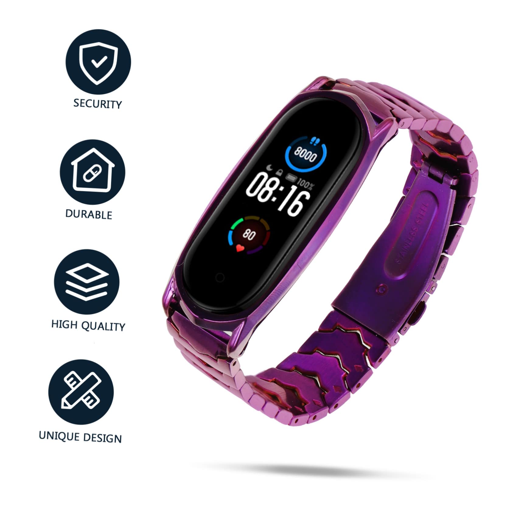 Housoutil Lot De 2 Bracelets De Rechange Extensibles Compatibles 5/4/3 155-220 Mm Pour Montre Connectée Accessoire Tendance