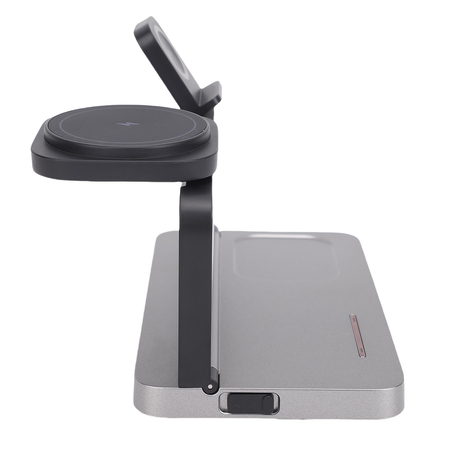 Generic Charge Rapide de 15W 4 en 1 Station de Chargeur sans Fil Magnétique pour Casque de Montre de Téléphone, Charge Plusieurs Appareils avec Lumière Nocturne, Support de Rotation à