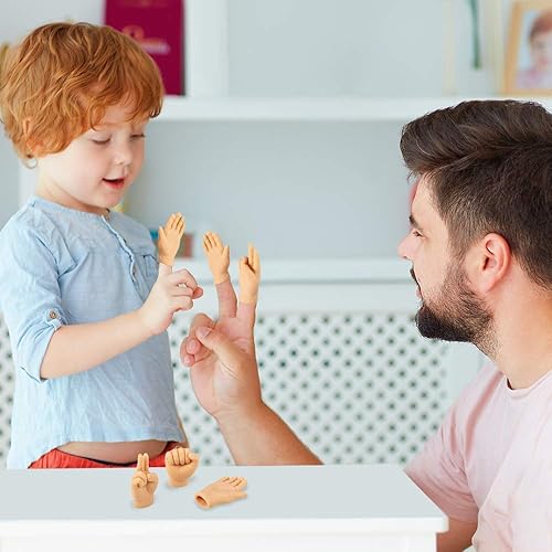 Miniatura 6 de ArtCreativity Juego de 12 marionetas de dedo de mano, suaves y realistas, cómodo juego de tijeras de papel de roca de silicona, divertidos juguetes