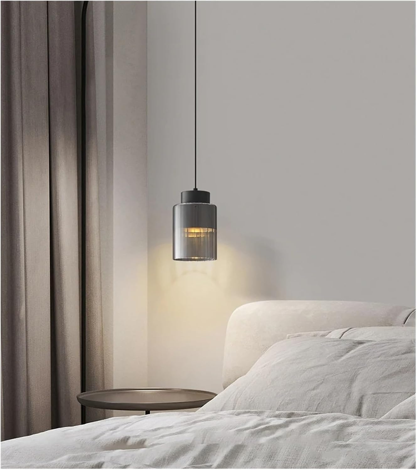 Lustre en verre transparent et laiton, luminaire haut de gamme pour chambre