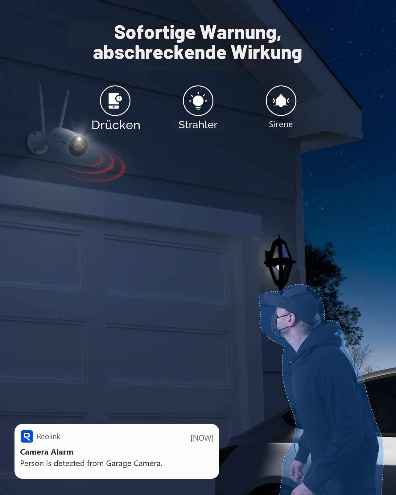 Reolink RLC-810WA x2 mit Stromverlängerungskabel (Weiß) 4.5m, 4K Wi-Fi 6 Überwachungskamera, 5/2,4 GHz WLAN Kamera Outdoor mit IP67 Metallgehäuse, KI-Erkennung, Farbnachtsicht, 24/7-Aufzeichnung